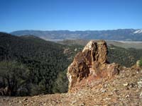 Outcropping with Washoe Lake in distance